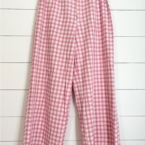 Zara Pink Gingham Cropped Pant